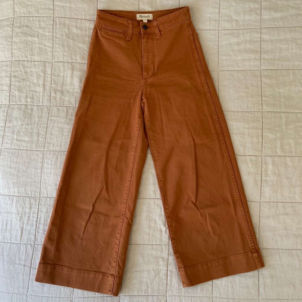 Madewell emmett wide-leg pant in warm coffee